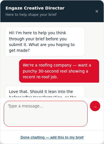 Creative Director chat widget