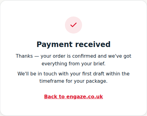 Payment received page