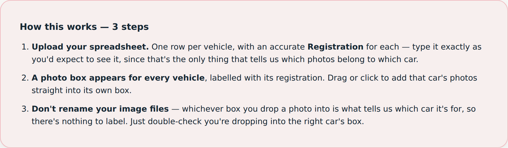 Dashboard showing the how this works card